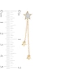 Thumbnail Image 2 of 1/6 CT. T.W. Diamond Star Double Linear Chain Drop Earrings in 10K Gold