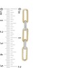 Thumbnail Image 2 of 1/6 CT. T.W. Diamond Paper Clip Link Linear Drop Earrings in 14K Gold Over Silver