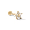 Thumbnail Image 0 of 14K Hollow Gold CZ Flower Stud - 18G 5/16"