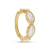 Thumbnail Image 0 of 10K Solid Gold CZ Marquise Four Stone Vintage-Style Hoop - 18G 5/16"