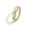 Thumbnail Image 0 of 10K Solid Gold CZ Marquise Four Stone Vintage-Style Hoop - 18G 5/16"