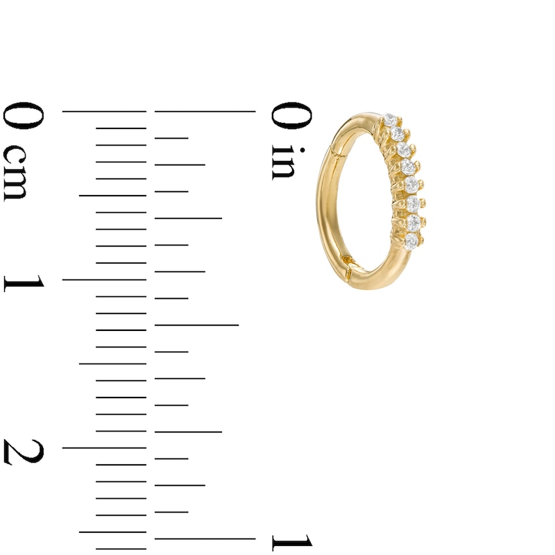 10K Solid Gold CZ-Lined Hoop - 18G 5/16"