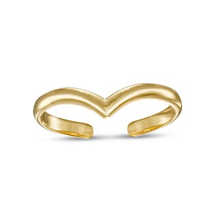 Adjustable Chevron Toe Ring in 10K Gold