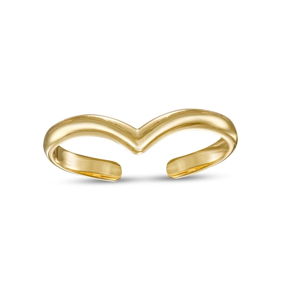 Adjustable Chevron Toe Ring in 10K Gold