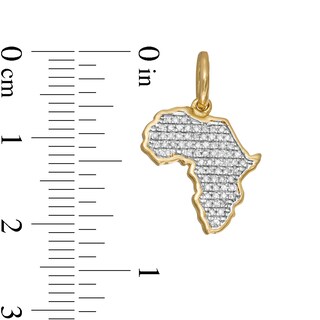 1/8 CT. T.W. Diamond Pavé Africa Necklace Charm in 10K Gold