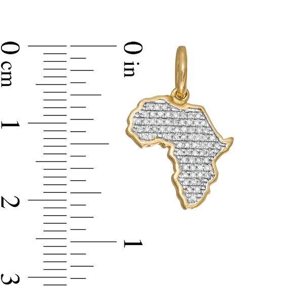 1/8 CT. T.W. Diamond Pavé Africa Necklace Charm in 10K Gold