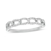 Thumbnail Image 0 of Sterling Silver CZ Oval Chain Link Comfort-Fit Midi/Toe Ring