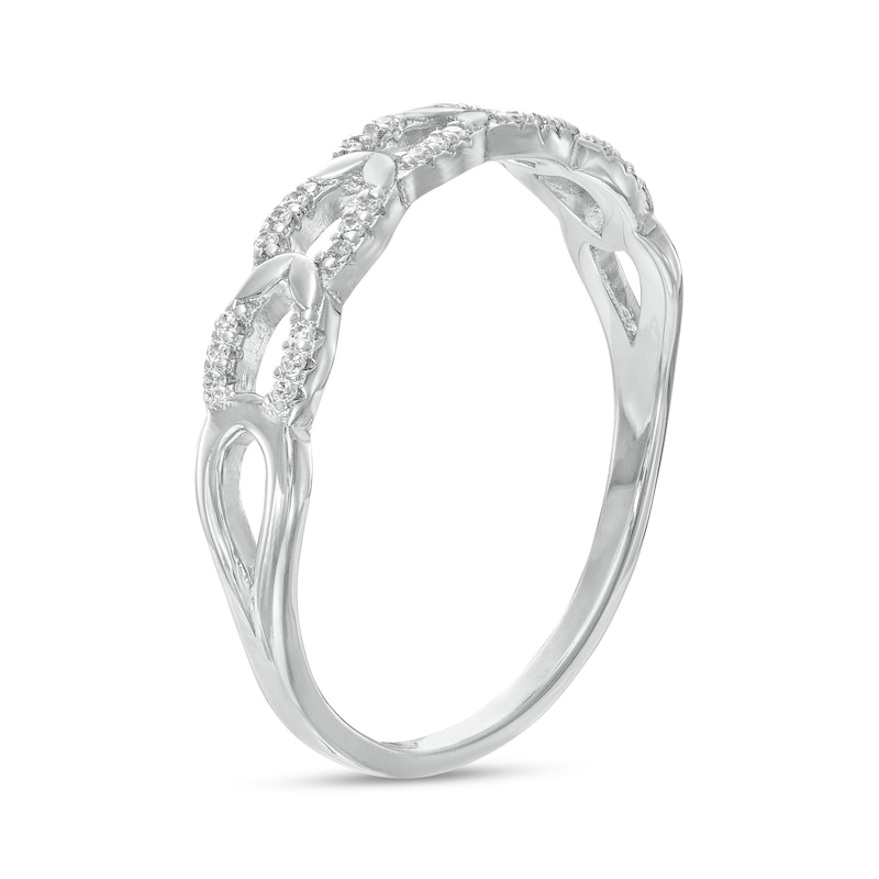 Sterling Silver CZ Oval Chain Link Comfort-Fit Midi/Toe Ring