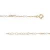 Thumbnail Image 2 of 10K Solid Gold Crystal Bead and Mirror Hearts Station Chain Anklet Made in Italy - 9" + 1"