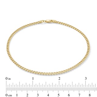 Made in Italy 080 Gauge Hollow Cuban Curb Chain Anklet in 10K Gold - 10"