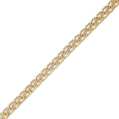Made in Italy 050 Gauge Diamond-Cut Sedusa Link Chain Two-Tone Anklet in 10K Hollow Gold - 10"
