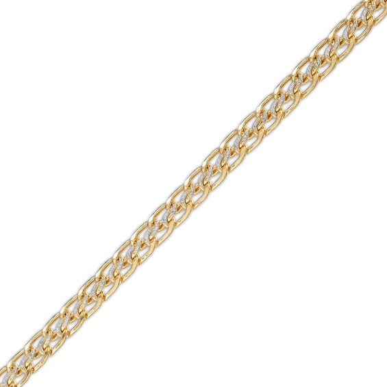 Made in Italy 050 Gauge Diamond-Cut Sedusa Link Chain Two-Tone Anklet in 10K Hollow Gold - 10"