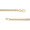 Thumbnail Image 2 of Made in Italy 050 Gauge Diamond-Cut Sedusa Link Chain Two-Tone Anklet in 10K Hollow Gold - 10"