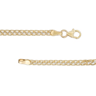 Made in Italy 050 Gauge Diamond-Cut Sedusa Link Chain Two-Tone Anklet in 10K Hollow Gold - 10"