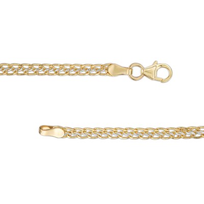 Made in Italy 050 Gauge Diamond-Cut Sedusa Link Chain Two-Tone Anklet in 10K Hollow Gold - 10"