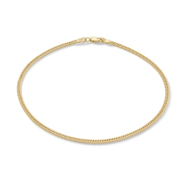 Made in Italy 050 Gauge Curb Chain Anklet in 10K Hollow Gold - 10&quot;