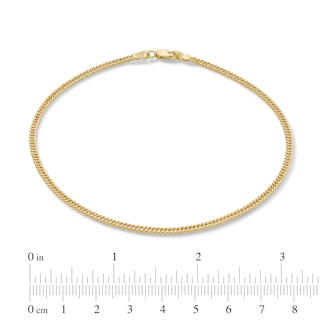 Made in Italy 050 Gauge Curb Chain Anklet in 10K Hollow Gold - 10"