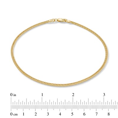 Made in Italy 050 Gauge Curb Chain Anklet in 10K Hollow Gold - 10"