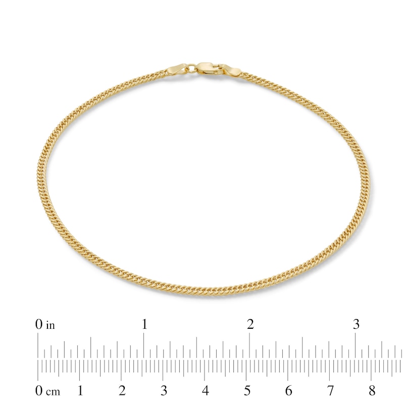 Main Image 3 of Made in Italy 050 Gauge Curb Chain Anklet in 10K Hollow Gold - 10"