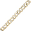Thumbnail Image 1 of Made in Italy 120 Gauge Diamond-Cut Rounded Curb Chain Two-Tone Bracelet in 10K Semi-Solid Gold - 8.5"