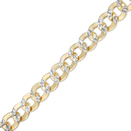 Made in Italy 120 Gauge Diamond-Cut Rounded Curb Chain Two-Tone Bracelet in 10K Semi-Solid Gold - 8.5&quot;