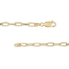 Thumbnail Image 1 of Made in Italy 080 Gauge Diamond-Cut Paper Clip Link Chain Bracelet in 10K Semi-Solid Gold - 7.5"