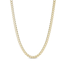 Made in Italy Child's 080 Gauge Cuban Curb Chain Necklace in 10K Semi-Solid Gold - 15&quot;