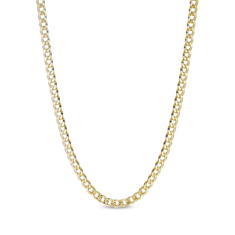 Made in Italy Child's 080 Gauge Cuban Curb Chain Necklace in 10K Semi-Solid Gold - 15"
