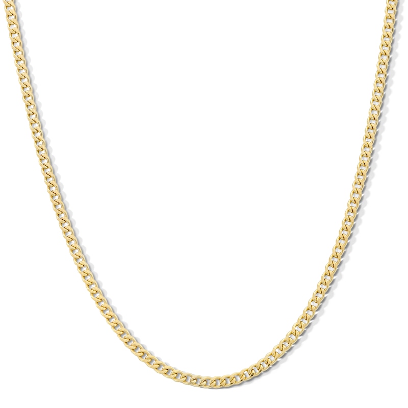 Made in Italy Child's 080 Gauge Cuban Curb Chain Necklace in 10K Semi-Solid Gold - 15"