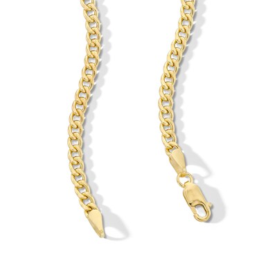 Made in Italy Child's 080 Gauge Cuban Curb Chain Necklace in 10K Semi-Solid Gold - 15"