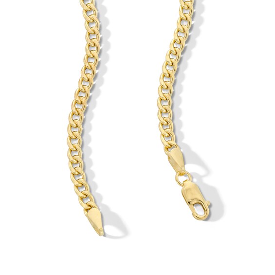 Made in Italy Child's 080 Gauge Cuban Curb Chain Necklace in 10K Semi-Solid Gold - 15"