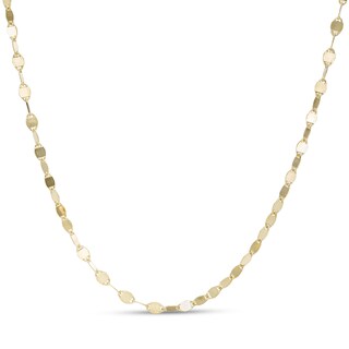 Made in Italy 030 Gauge Solid Mirror Flat-Link Chain Necklace in 10K Gold - 18"