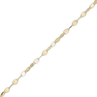 Made in Italy 030 Gauge Solid Mirror Flat-Link Chain Necklace in 10K Gold - 18"