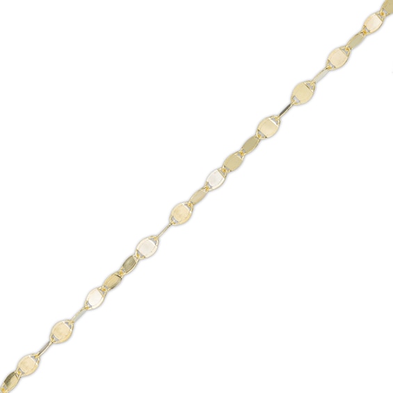 Made in Italy 030 Gauge Solid Mirror Flat-Link Chain Necklace in 10K Gold - 18"