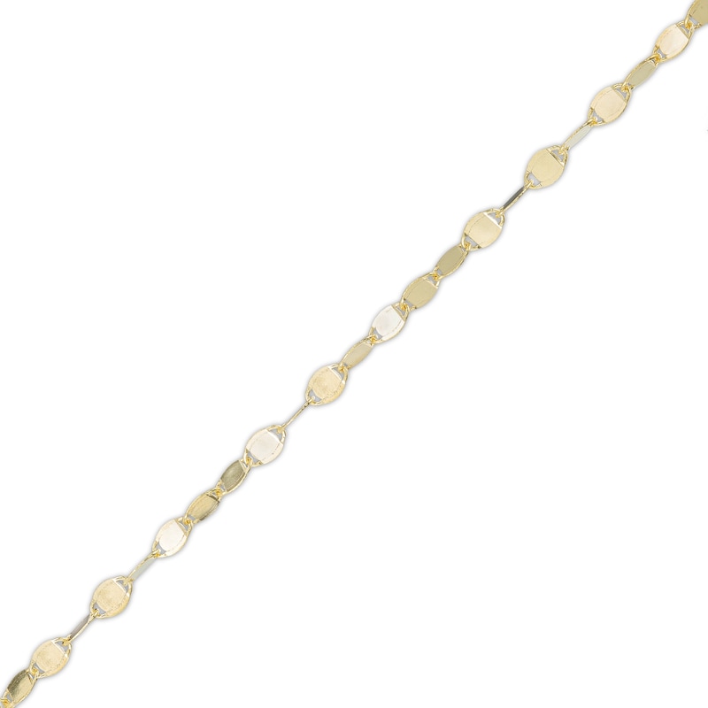 Main Image 2 of Made in Italy 030 Gauge Solid Mirror Flat-Link Chain Necklace in 10K Gold - 18"