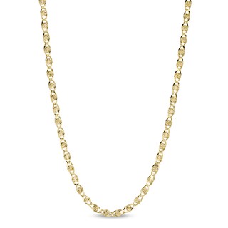 Made in Italy 040 Gauge Diamond-Cut Solid Mariner Chain Necklace in 10K Gold - 18"
