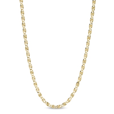 Made in Italy 040 Gauge Diamond-Cut Solid Mariner Chain Necklace in 10K Gold - 18"