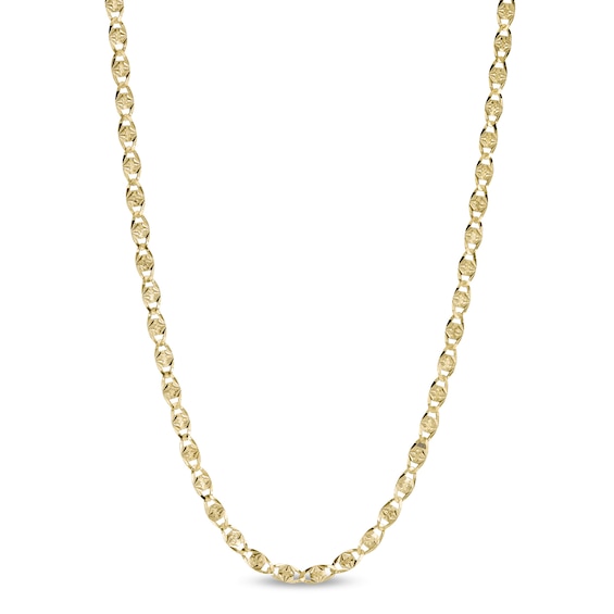 Made in Italy 040 Gauge Diamond-Cut Solid Mariner Chain Necklace in 10K Gold - 18"