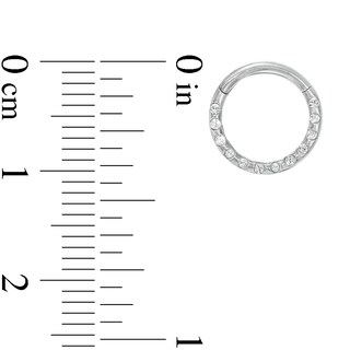 016 Gauge Bezel-Set Crystal Outer Edge Nose Ring in Solid Titanium - 5/16"
