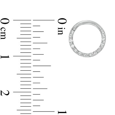 016 Gauge Bezel-Set Crystal Outer Edge Nose Ring in Solid Titanium - 5/16"