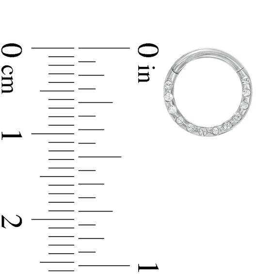 016 Gauge Bezel-Set Crystal Outer Edge Nose Ring in Solid Titanium - 5/16"