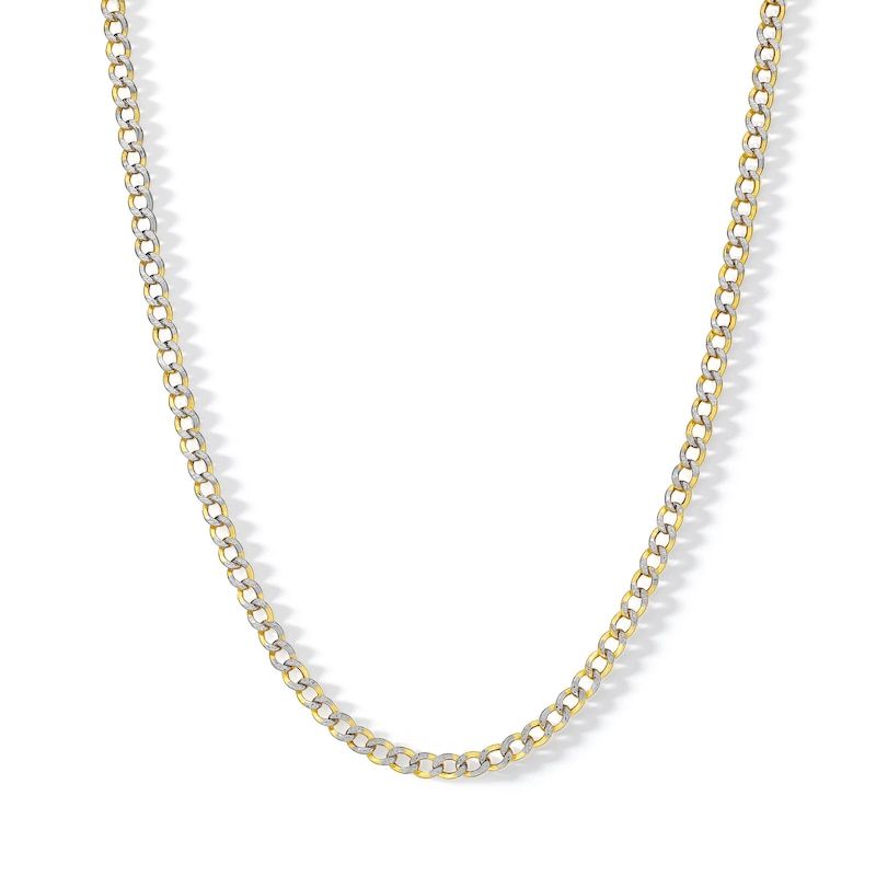 10K Semi-Solid Gold Diamond-Cut Rounded Curb Chain Made in Italy - 18"