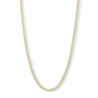 10K Semi-Solid Gold Diamond-Cut Rounded Curb Chain - 20"