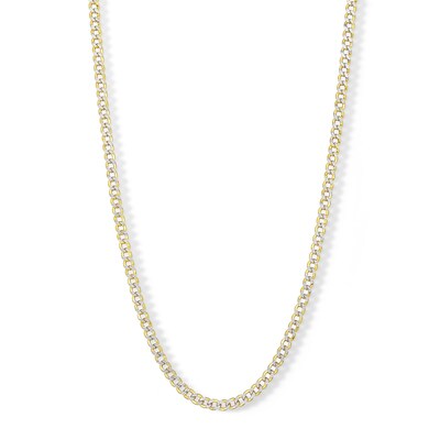 10K Semi-Solid Gold Diamond-Cut Rounded Curb Chain - 20"