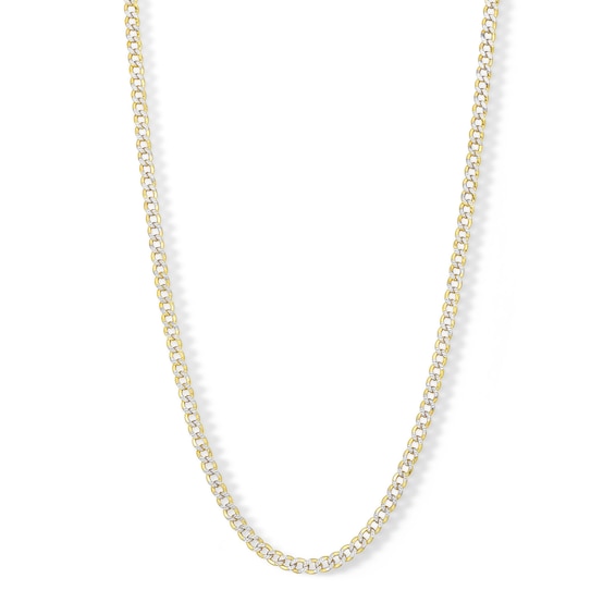 10K Semi-Solid Gold Diamond-Cut Rounded Curb Chain - 20"