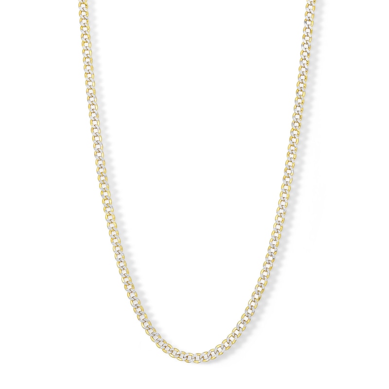 10K Semi-Solid Gold Diamond-Cut Rounded Curb Chain Made in Italy - 20"