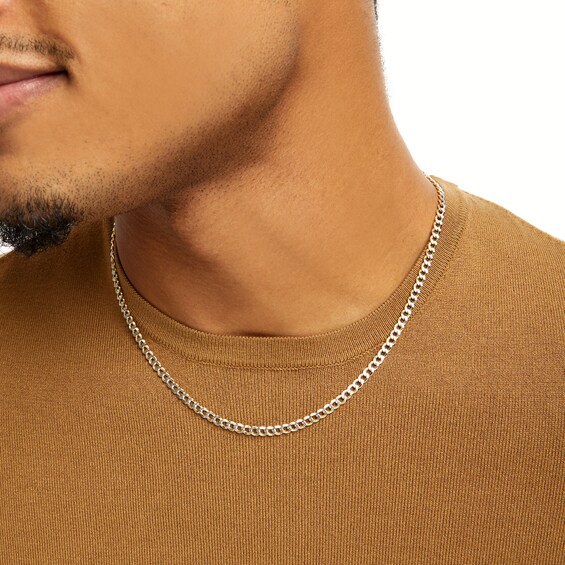 10K Semi-Solid Gold Diamond-Cut Rounded Curb Chain - 20"