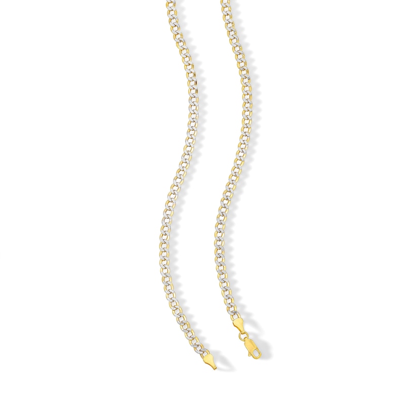10K Semi-Solid Gold Diamond-Cut Rounded Curb Chain Made in Italy - 20"