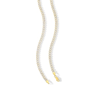10K Semi-Solid Gold Diamond-Cut Rounded Curb Chain - 20"
