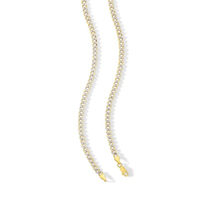 10K Semi-Solid Gold Diamond-Cut Rounded Curb Chain - 20"